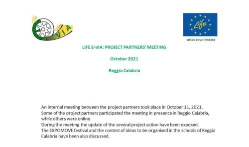 LIFE E-VIA: PROJECT PARTNERS’ MEETING in REGGIO CALABRIA